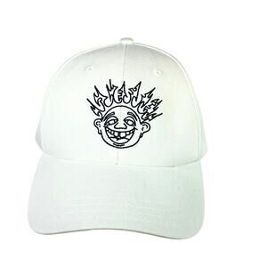 Vans Off The Wall Skate Smile Spike Curve Bill Embroidered Hat Cap Bone White